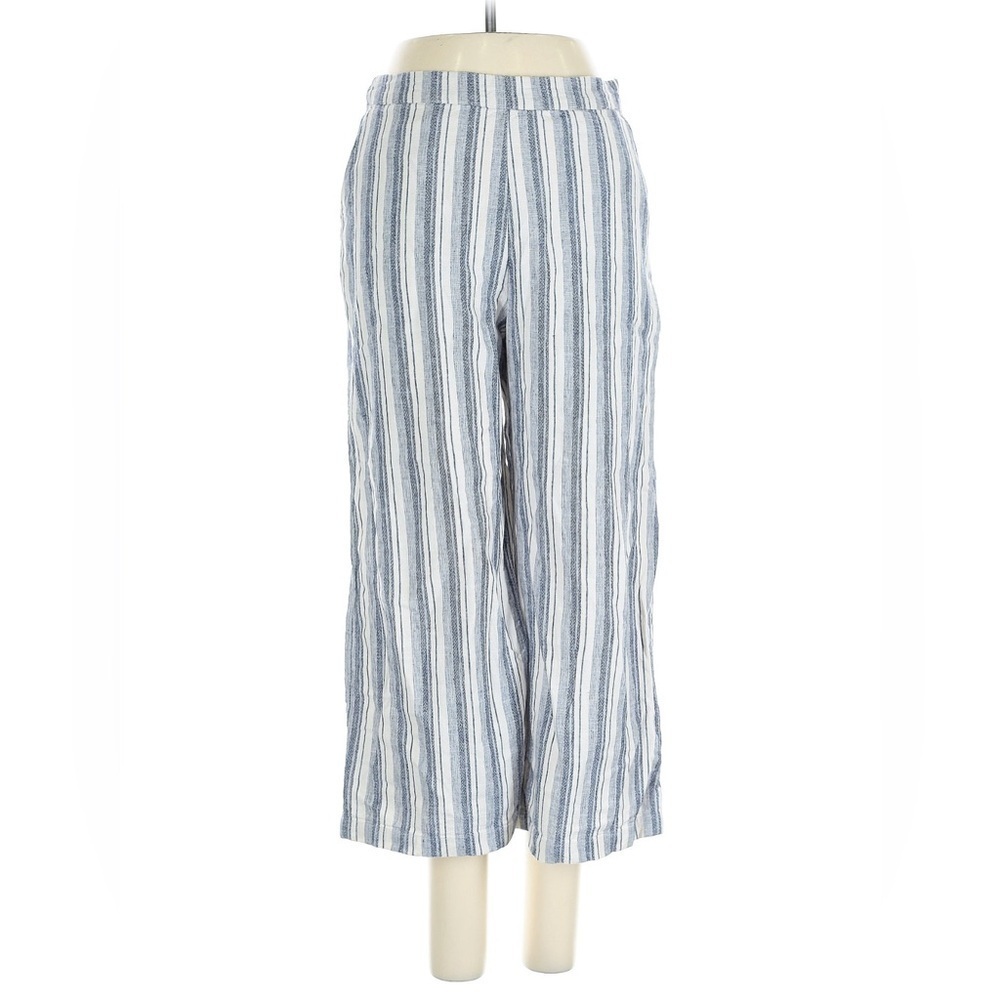 Abercrombie & Fitch Blue and White Striped Wide Leg Pants